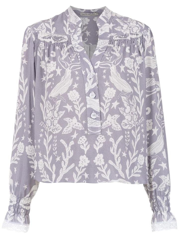 Martha Medeiros Paris Printed Shirt - Pink & Purple