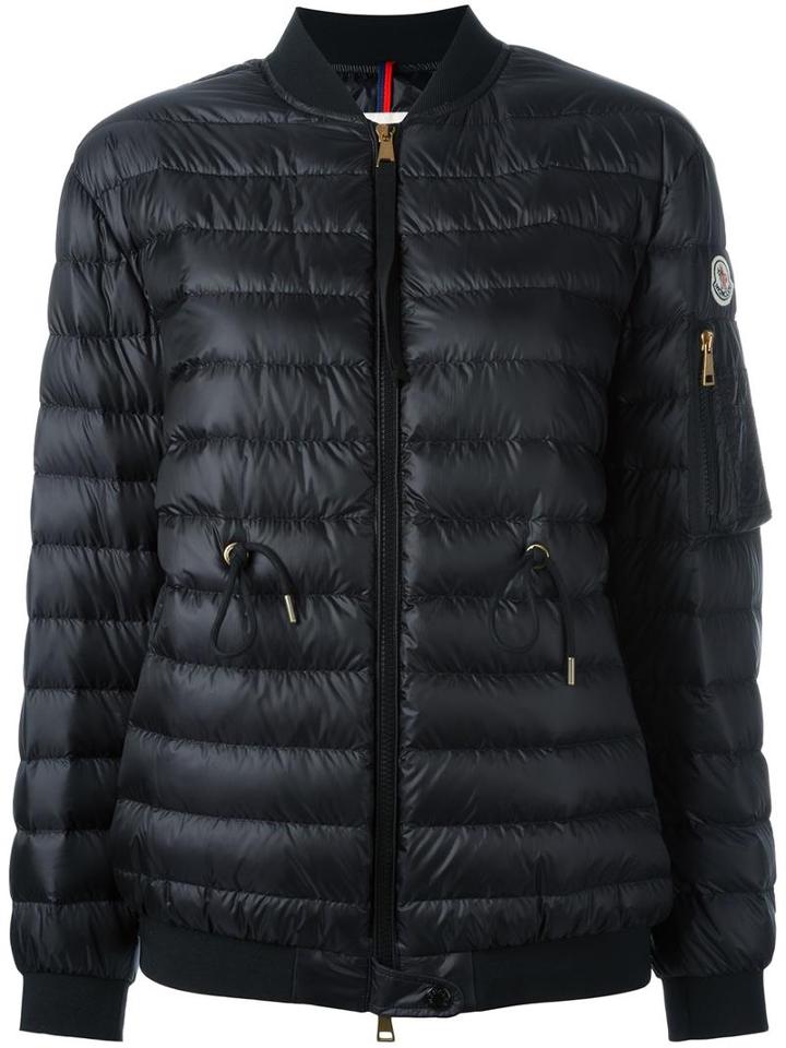 Moncler Laced-detail Padded Jacket, Women's, Size: 2, Black, Polyamide/goose Down