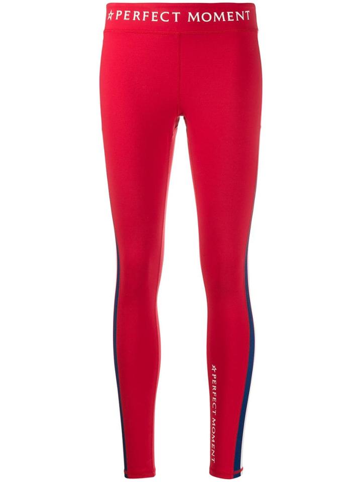 Perfect Moment Striped Leggings - Red