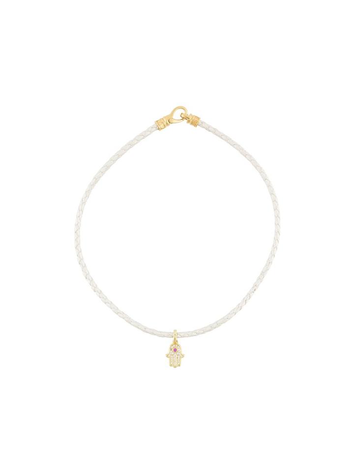 Nialaya Jewelry Hamsa Hand Choker Necklace - White