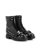 Nº21 Kids Teen Studded Ankle Boots - Black