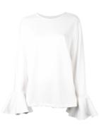 Water - Flared Cuff Blouse - Women - Cotton - S, White, Cotton