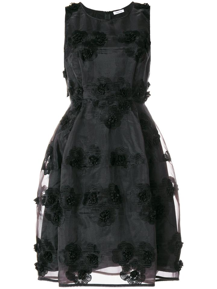 P.a.r.o.s.h. Flower Appliqué Dress - Black