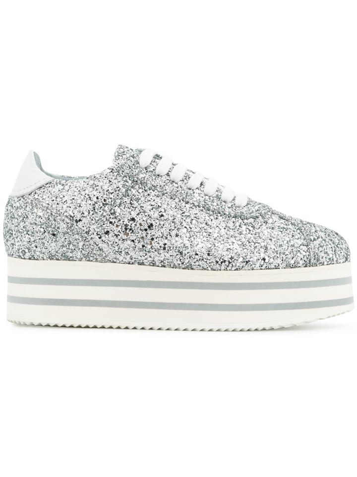Chiara Ferragni Glitter Platform Sneakers - Metallic