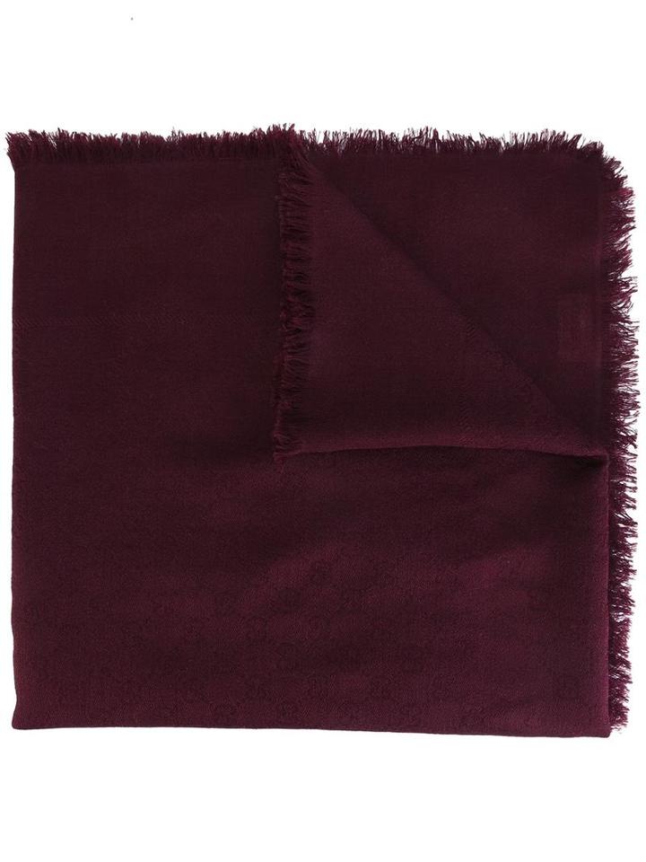 Gucci Gg Supreme Scarf, Women's, Pink/purple, Wool/silk