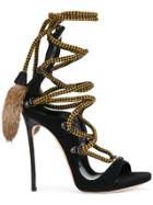 Dsquared2 Fur Tassel Sandals - Black