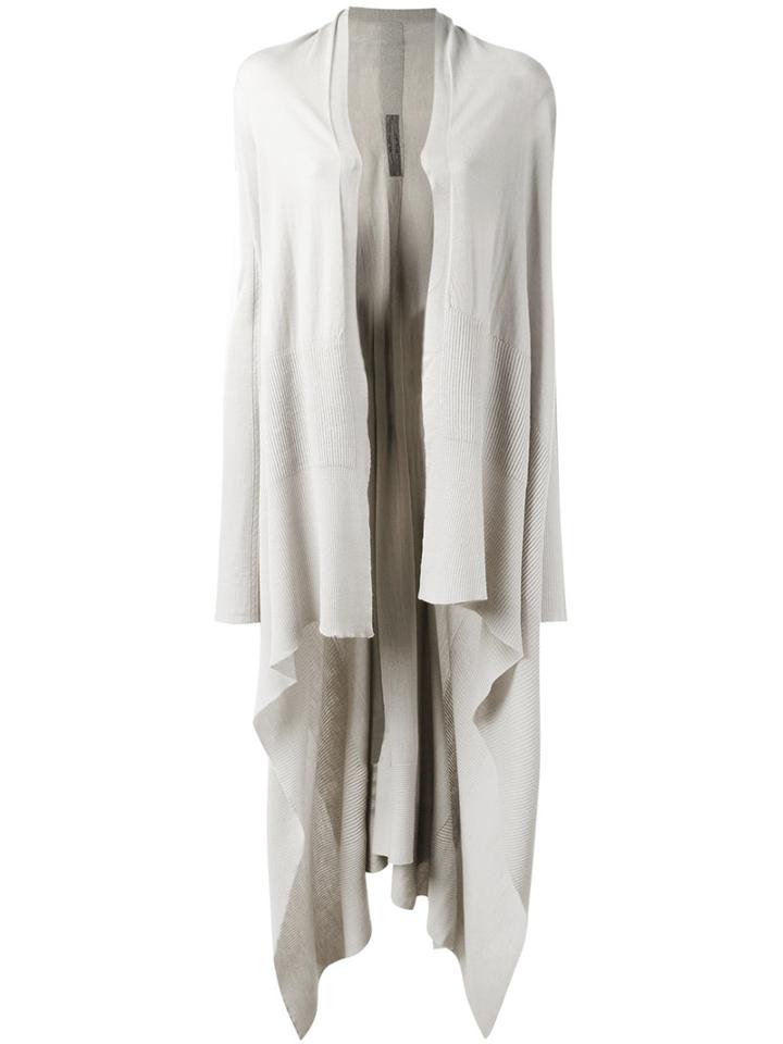 Rick Owens - Longline Cardigan - Women - Virgin Wool - M, Grey, Virgin Wool