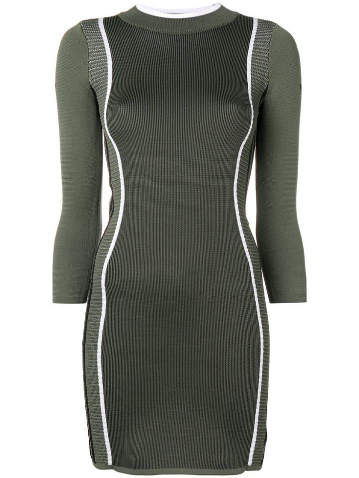 Adidas Sleeves Logo Knitted Dress - Green