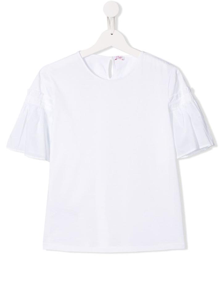 Il Gufo Frill-sleeve T-shirt - White