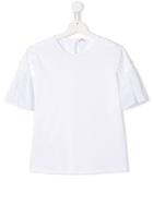 Il Gufo Frill-sleeve T-shirt - White