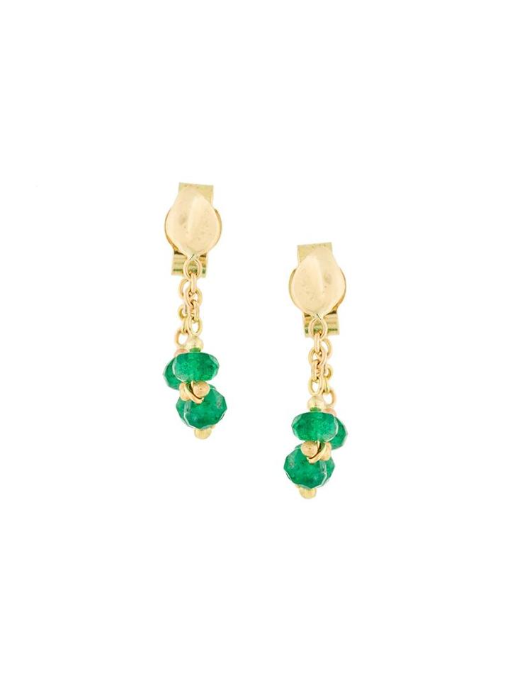 Natasha Collis Emerald Loop Earrings, Women's, Green