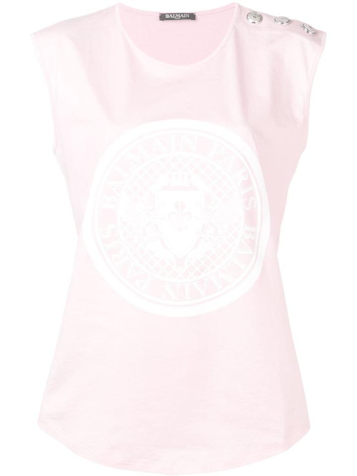 Balmain Balmain Medallion Print Tank Top - Pink