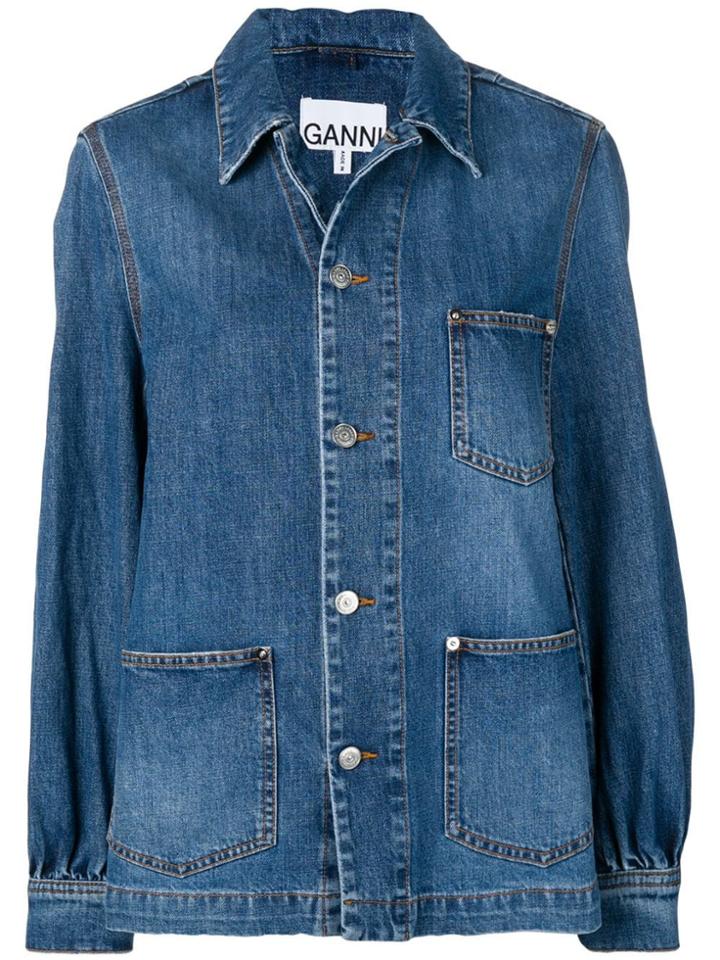 Ganni Oversized Denim Jacket - Blue