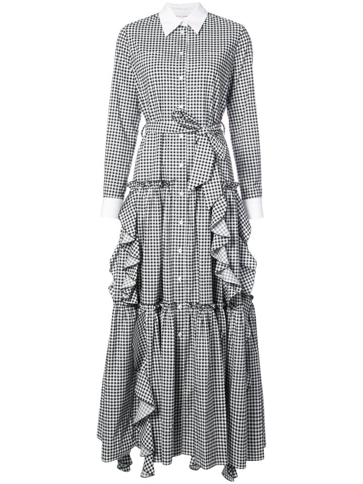 Sara Battaglia Check Collar Dress - Black