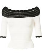 Yigal Azrouel - Off-shoulder Crochet Top - Women - Spandex/elastane/rayon - Xs, White, Spandex/elastane/rayon