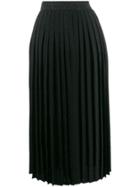 Off-white Logo Embroidered Pleated Skirt - Black