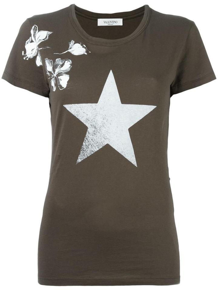 Valentino Floral And Star Print T-shirt, Women's, Size: Large, Cotton