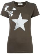 Valentino Floral And Star Print T-shirt, Women's, Size: Large, Cotton