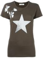 Valentino Floral And Star Print T-shirt, Women's, Size: Large, Cotton