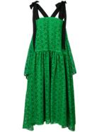 Fendi Flared Crochet Dress - Green