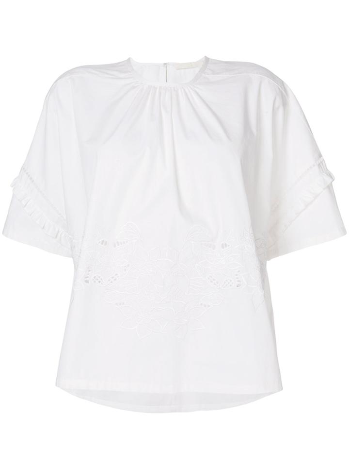Tela Embroidered Blouse - White