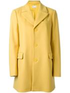 Red Valentino Single Breasted Coat, Women's, Size: 44, Yellow/orange, Polyamide/polyester/acetate/wool