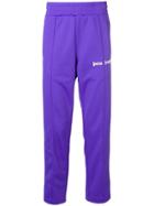 Palm Angels Logo Embroidered Track Trousers - Purple
