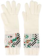 Missoni Pattern Knit Gloves - White
