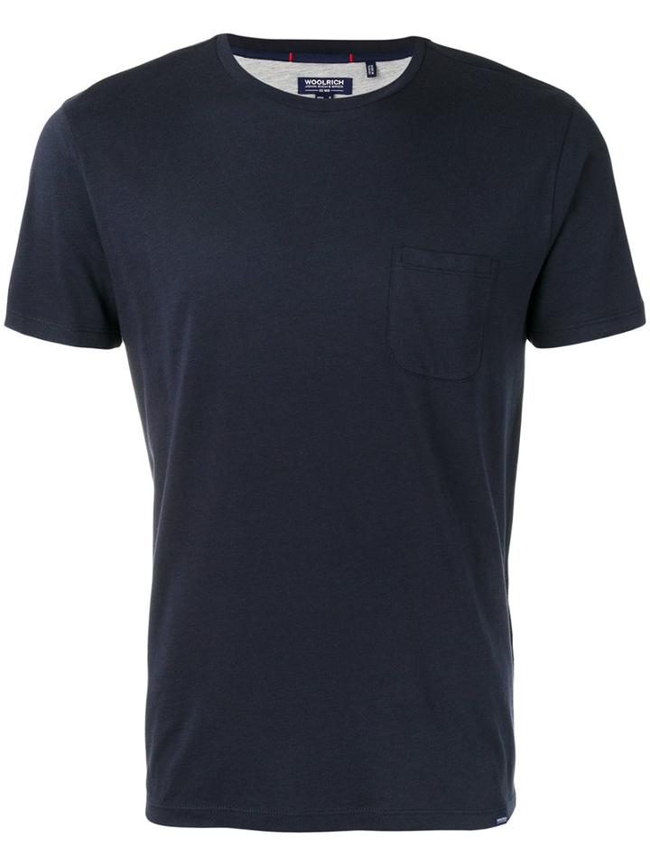 Woolrich Plain T-shirt, Men's, Size: Medium, Blue, Cotton/modal