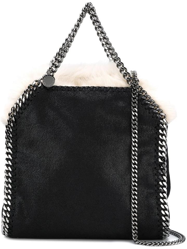 Stella Mccartney Mini 'falabella Shaggy Deer' Tote, Women's, Black