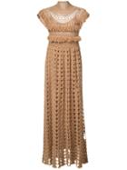 Ryan Roche - High Neck Knitted Dress - Women - Acetate/cashmere - S, Women's, Brown, Acetate/cashmere