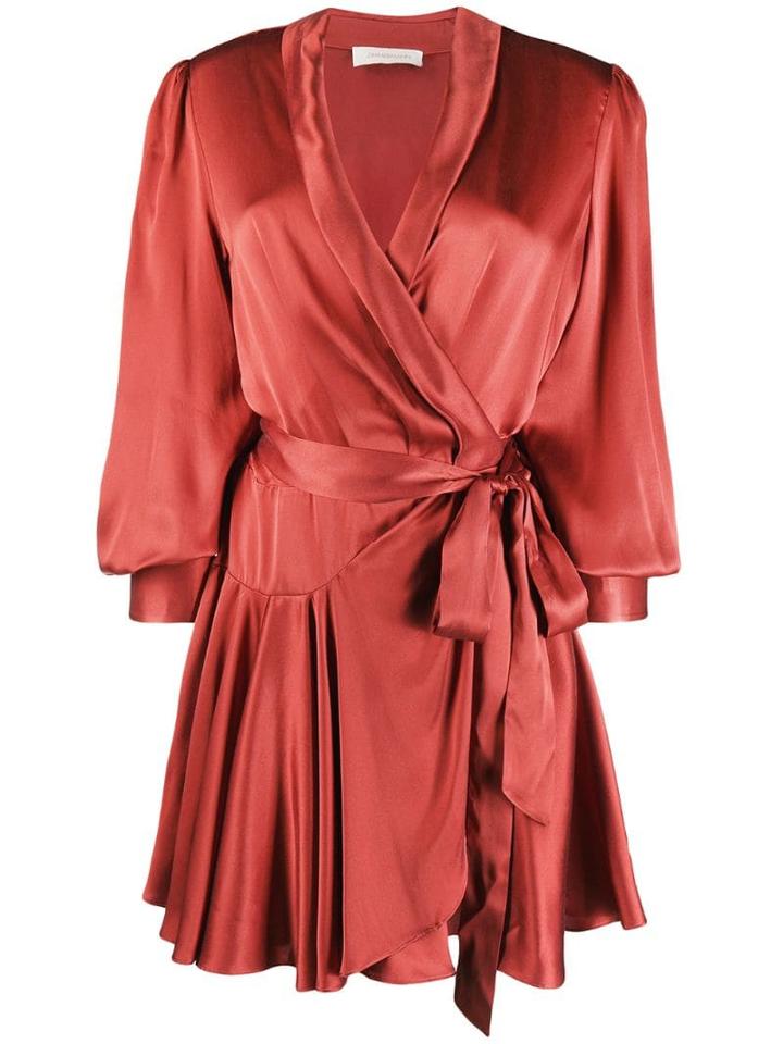 Zimmermann Wrap-style Silk Dress - Red