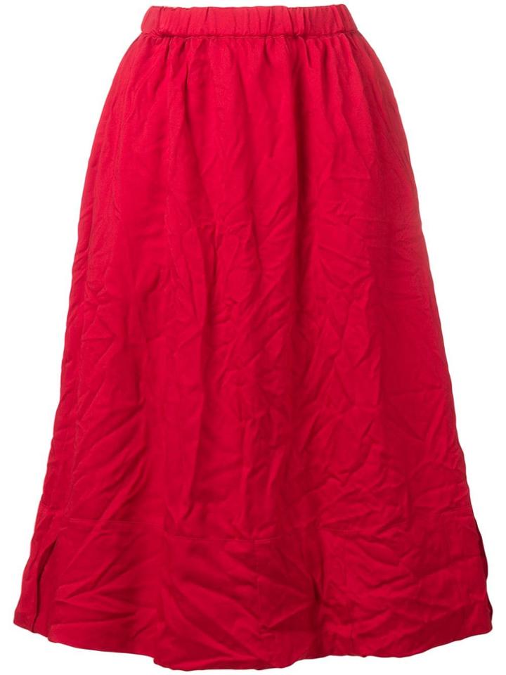 Comme Des Garçons Girl Woven Crinkled Midi Skirt - Red