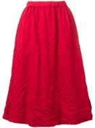 Comme Des Garçons Girl Woven Crinkled Midi Skirt - Red