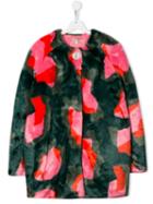 Kenzo Kids Teen Faux-fur Midi Coat - Green