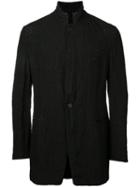 Forme D'expression Broderie Standing Collar Jacket, Men's, Size: 52, Black, Linen/flax