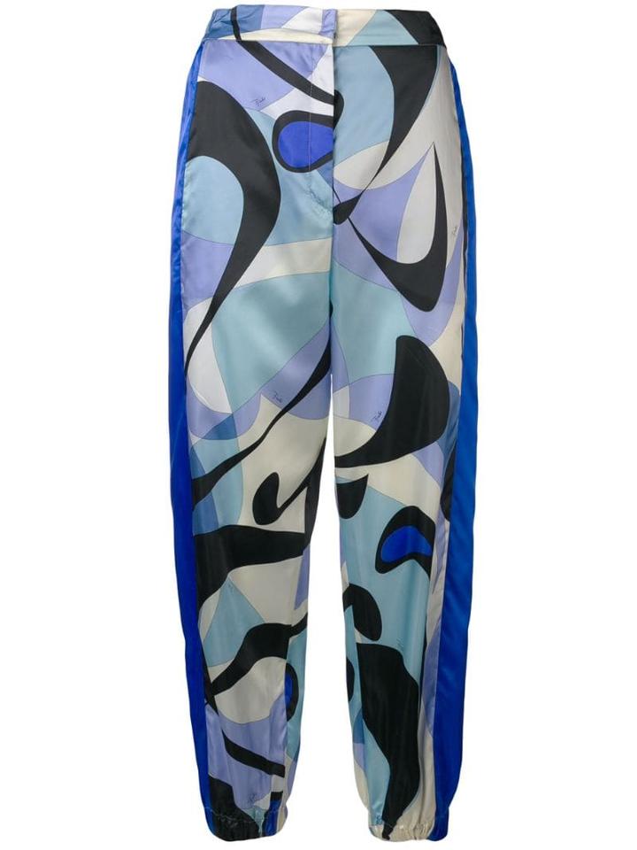 Emilio Pucci Alex Print Cuffed Ankle Trousers - Blue