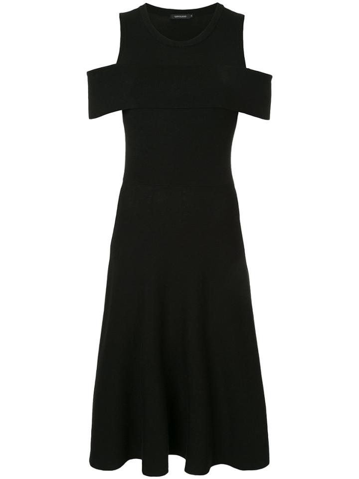 Loveless Cold Shoulder Knit Dress - Black
