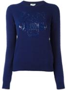 Kenzo Tiger Print Sweater, Women's, Size: Medium, Blue, Cotton