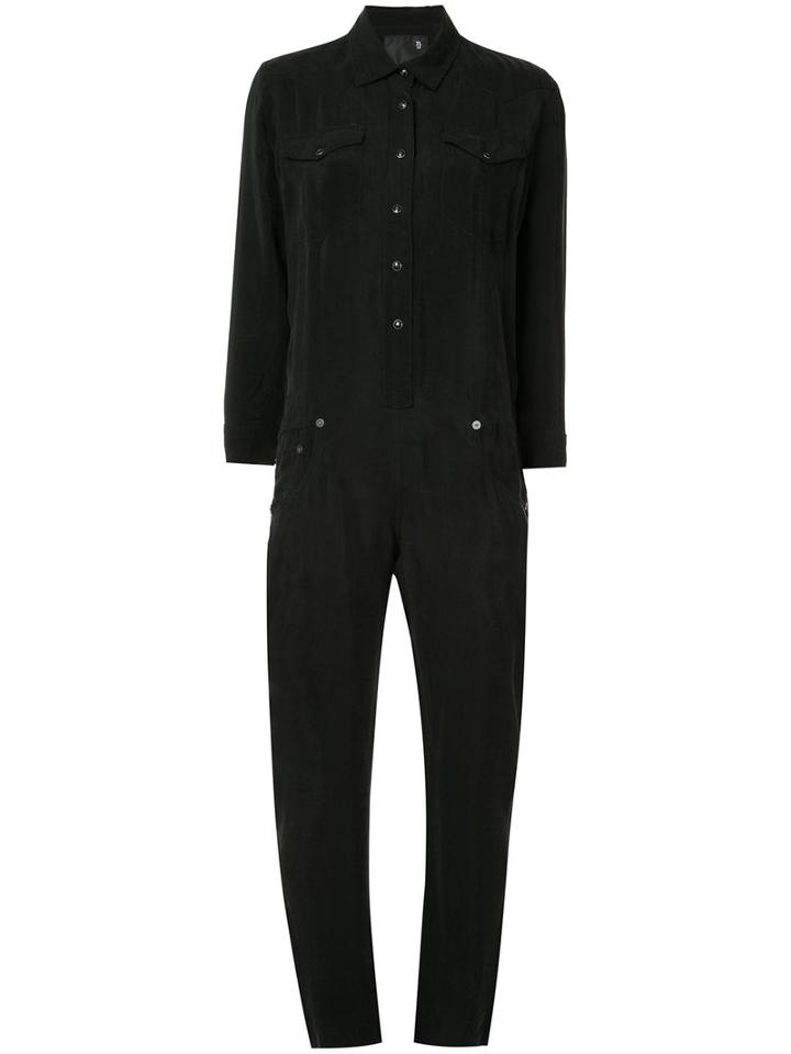 R13 Button-up Jumpsuit, Women's, Size: Large, Black, Cupro