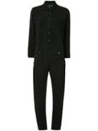 R13 Button-up Jumpsuit, Women's, Size: Large, Black, Cupro