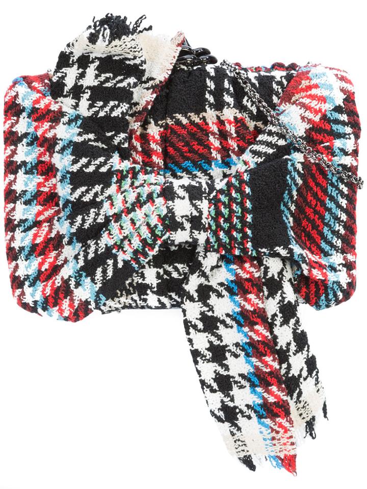 Oscar De La Renta Rogan Bow Box Clutch - Black