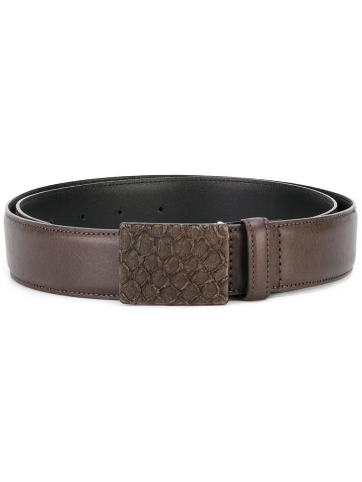 Eleventy Textured Buckle Belt, Women's, Size: 85, Brown, Leather
