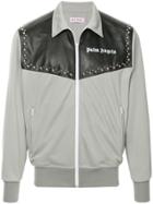 Palm Angels Logo Print Shirt Jacket - Grey