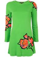 Louis Vuitton Vintage Roses Print Longsleeved Dress - Green