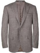 Corneliani Plaid Single-breasted Blazer - Grey