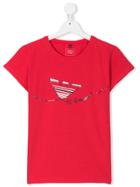 Armani Junior Logo Print T-shirt - Pink & Purple