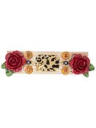 Dolce & Gabbana Rose Leopard Hair Clip - Gold