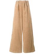 A.w.a.k.e. Ribbed Palazzo Pants - Nude & Neutrals