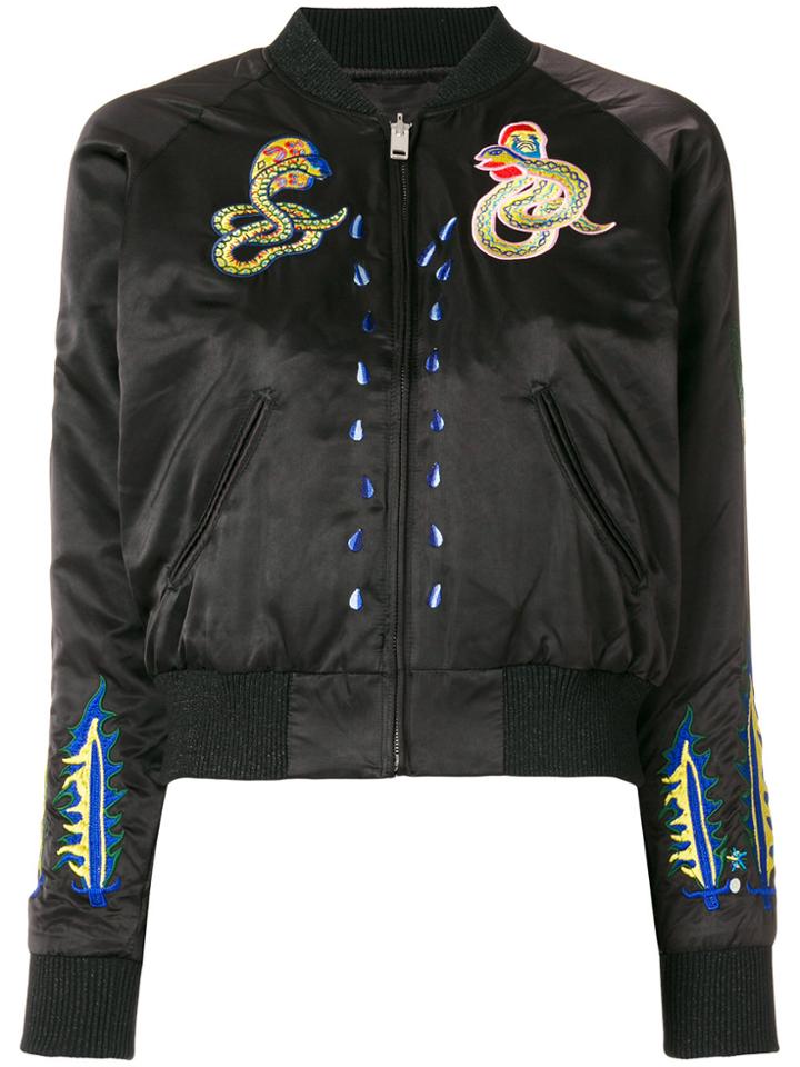 Diesel Patched Bomber Jacket - Black